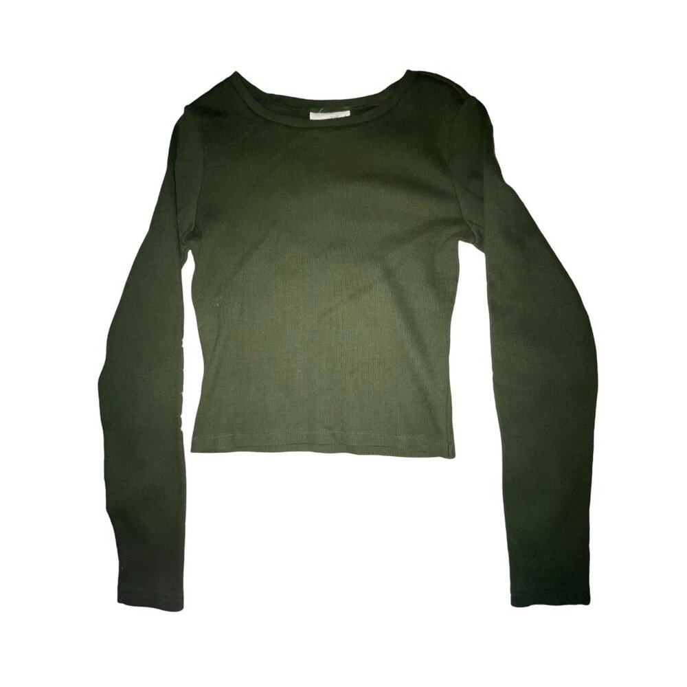 Tight fitted long sleeve shirt army green